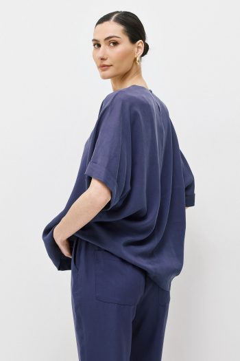 Cupro Blouse Set – Blue - Image 7