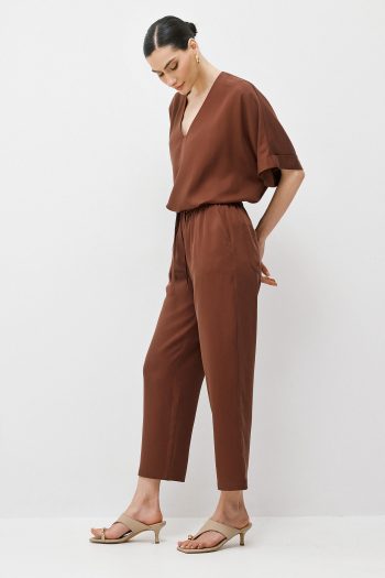 Cupro Blouse Set – Brown - Image 4