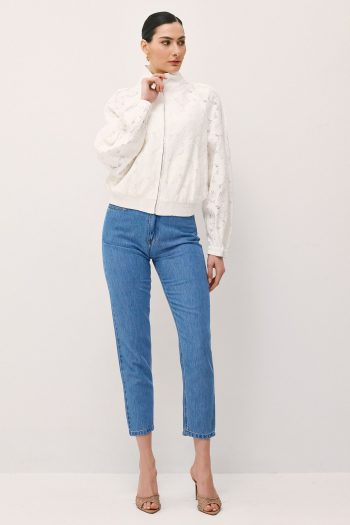 Lace Bomber – White - Image 3