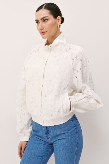 Lace Bomber – White