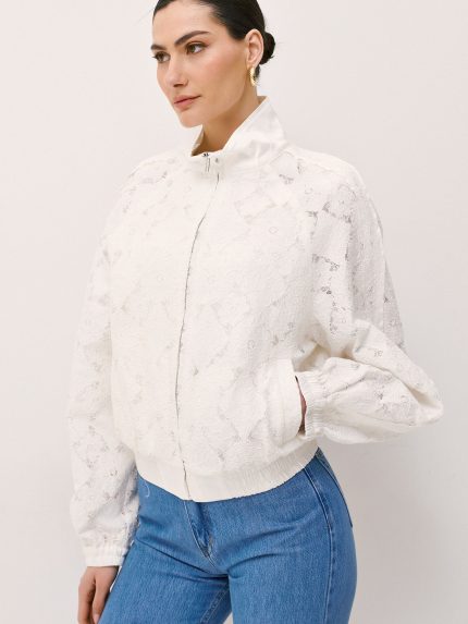 Lace Bomber – White
