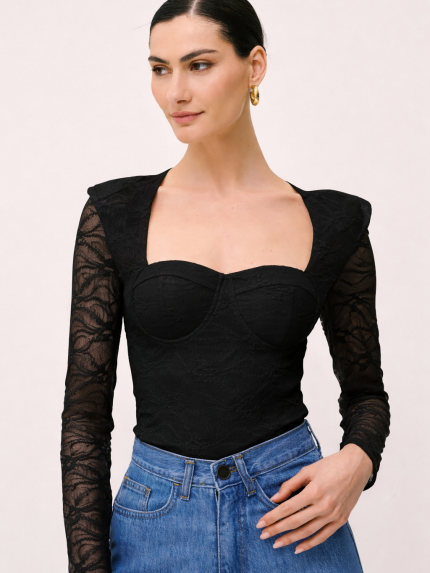 Jilian Lace Top – Black