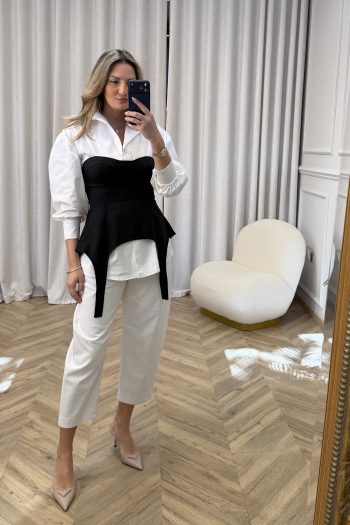 Erin Shirt with Bustier – White - Image 2