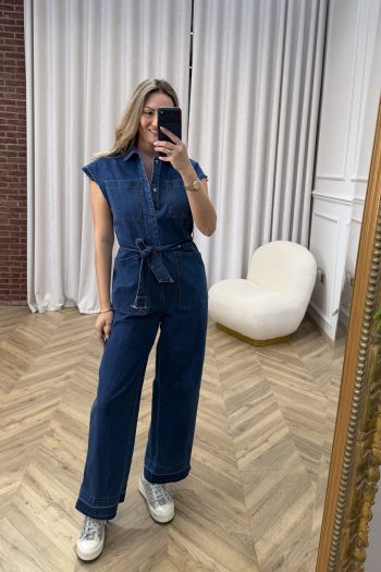 Naya Denim Jumpsuit – Mid Blue - Image 2