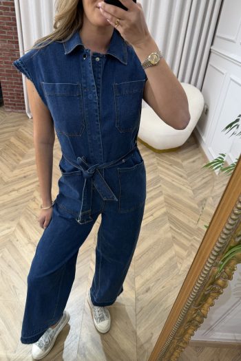 Naya Denim Jumpsuit – Mid Blue - Image 3
