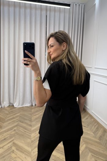 Demi Belted Vest – Black - Image 7