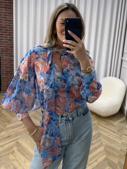 Henry Floral Shirt – Blue