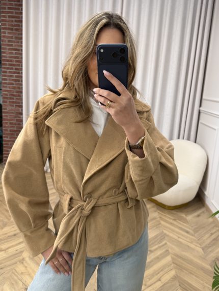 Maribel Suede Jacket – Beige