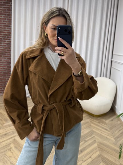 Maribel Suede Jacket – Brown