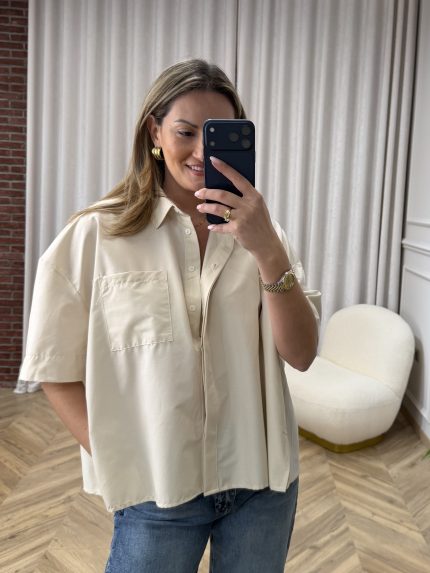 Gala Oversized Shirt – Beige