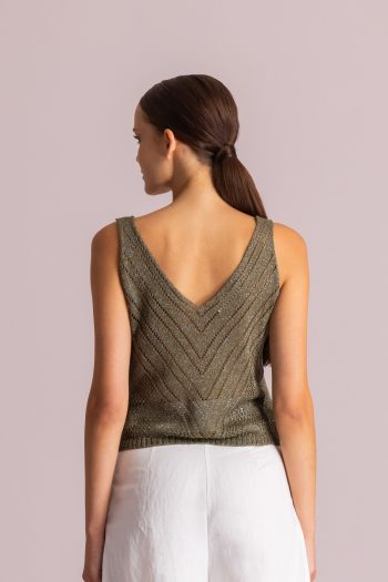 Maya Lurex Knit – Khaki - Image 2