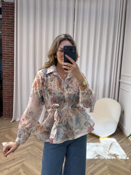 Lily Floral Shirt – White