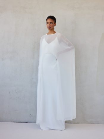 Long Sleeve Cape – Off White - Image 2