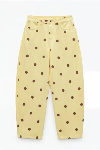 Frankie Dot Denim Pants – Yellow