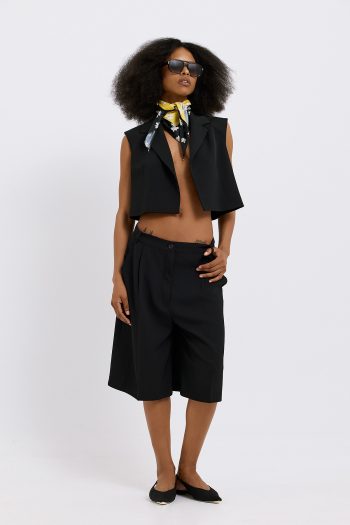 Nia Crepe Waistcoat – Black - Image 3