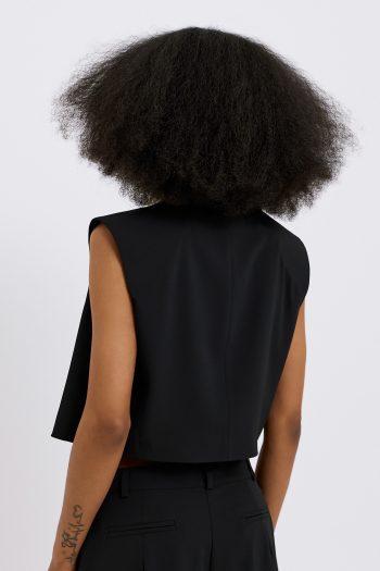 Nia Crepe Waistcoat – Black - Image 6