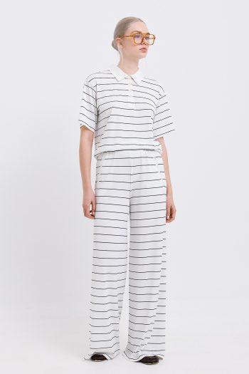 Leia Rib Pants – White