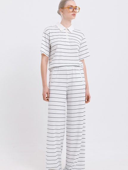 Leia Rib Pants – White