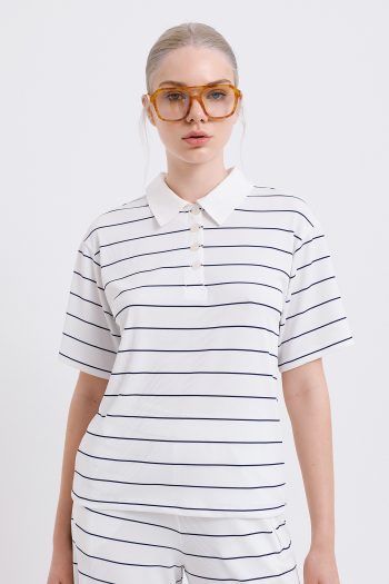 Livia Polo Blouse – White