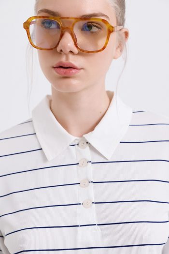 Livia Polo Blouse – White - Image 3