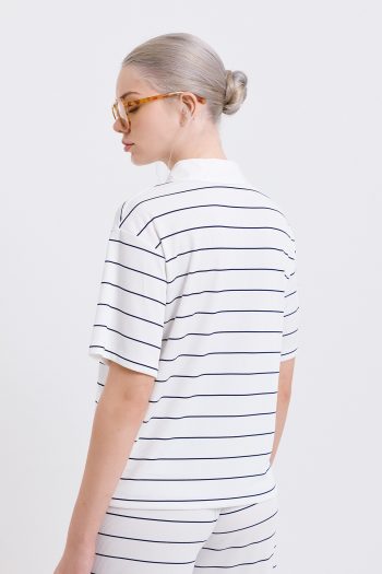 Livia Polo Blouse – White - Image 6