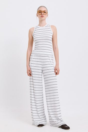 Striped Rib Halterneck Top – White - Image 5