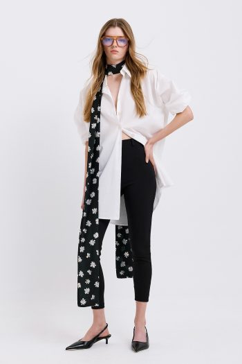 Rowan Scuba Crop Leggings – Black/Beige - Image 2