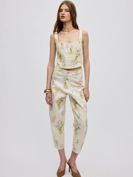 Butter Blossom Denim Pants – Print
