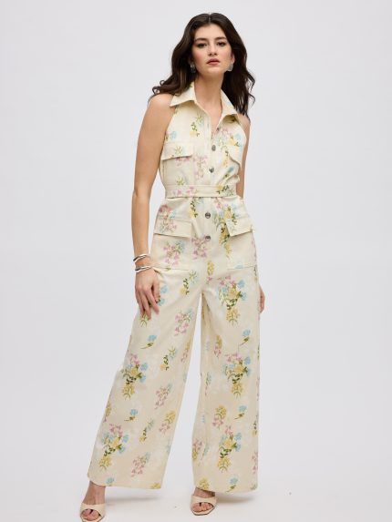 Butter Blossom Denim Jumpsuit – Print