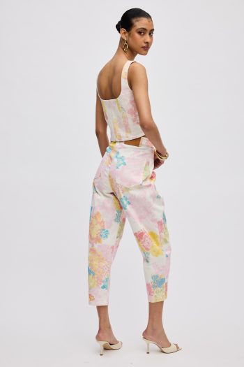 Floral Mist Denim Pants – Print - Image 4