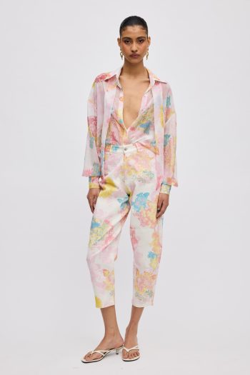 Floral Mist Denim Pants – Print - Image 2