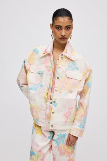Floral Mist Denim Jacket – Print