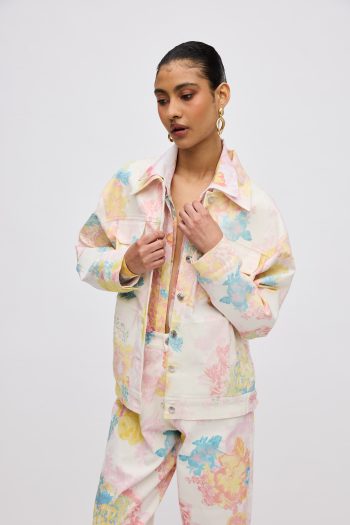 Floral Mist Denim Jacket – Print - Image 2