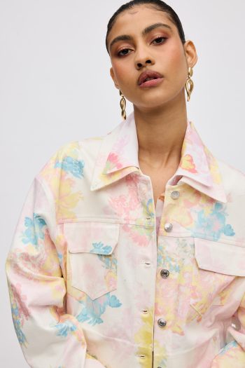 Floral Mist Denim Jacket – Print - Image 3