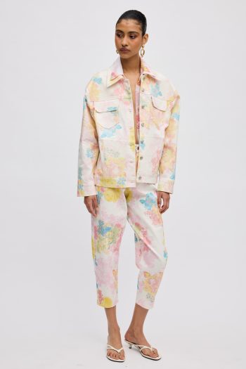 Floral Mist Denim Jacket – Print - Image 4