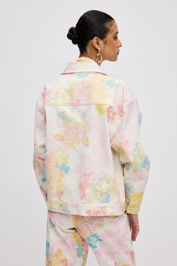 Floral Mist Denim Jacket – Print - Image 6