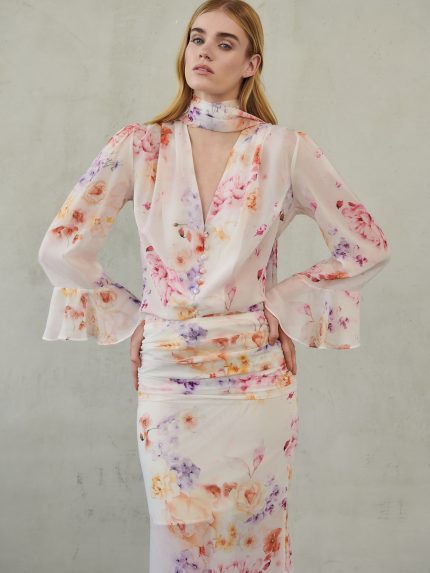 Villy Shirt with Scarf – Print