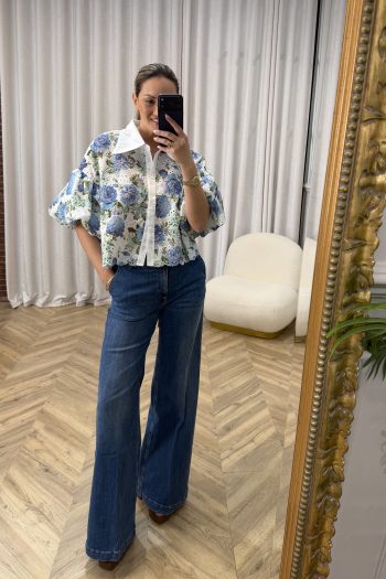 Katie Floral Shirt – Blue - Image 3