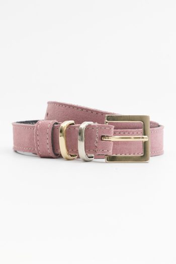Ellis Suede Belt – Pink