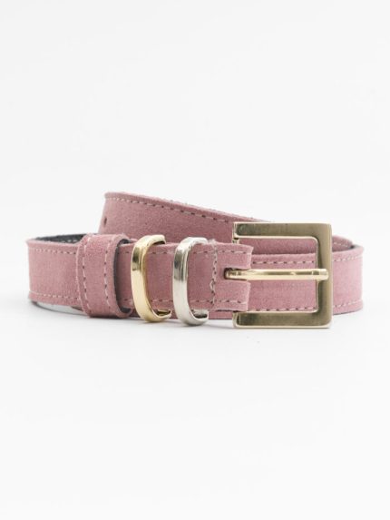 Ellis Suede Belt – Pink