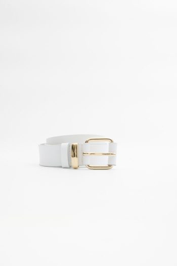 Pastel Leather Belt – White