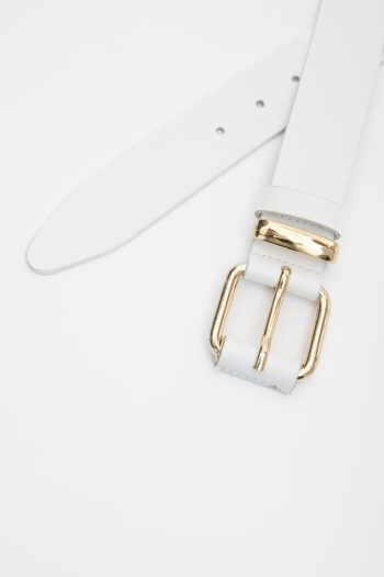 Pastel Leather Belt – White - Image 3