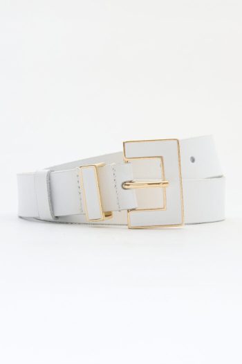 Butter Leather Belt – White