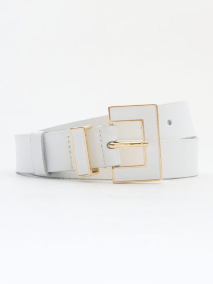 Butter Leather Belt – White