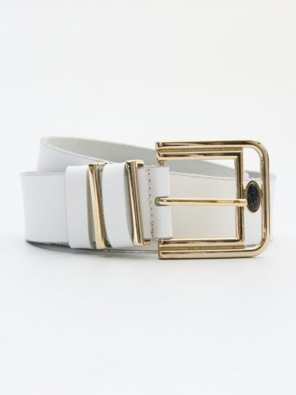 Layers Leather Belt – White
