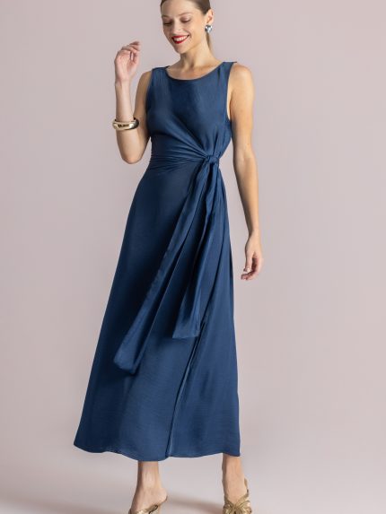 Olga Dress – Blue/Khaki