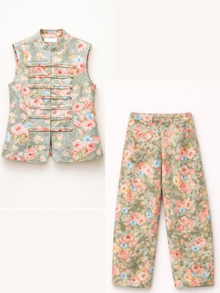 Alyssa Floral Set – Olive