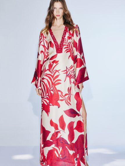 Alkmini Dress – Beige Print