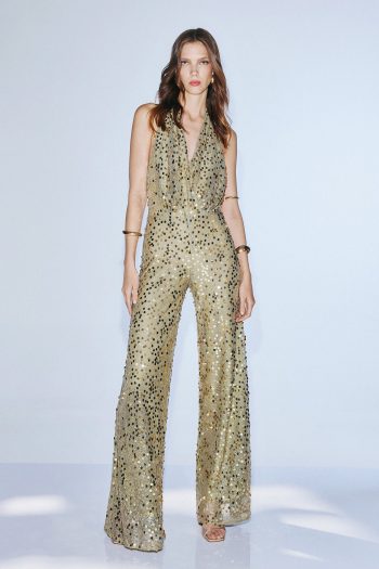Gianna Sequin Jumpsuit – Olive