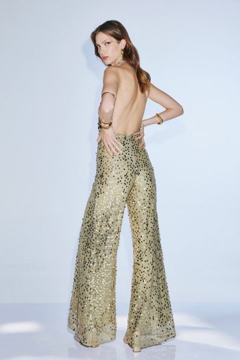 Gianna Sequin Jumpsuit – Olive - Image 3